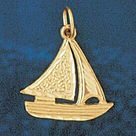Sailboat Pendant Necklace Charm Bracelet in Yellow, White or Rose Gold 1158