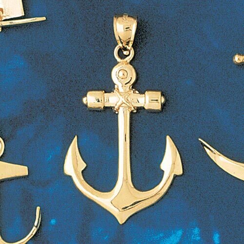 Ship Anchor Pendant Necklace Charm Bracelet in Yellow, White or Rose Gold 1167