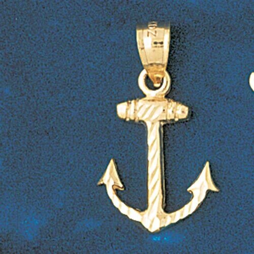 Ship Anchor Pendant Necklace Charm Bracelet in Yellow, White or Rose Gold 1174