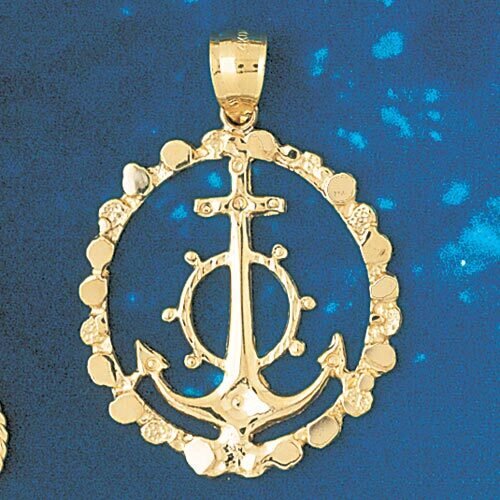 Ship Anchor Pendant Necklace Charm Bracelet in Yellow, White or Rose Gold 1184
