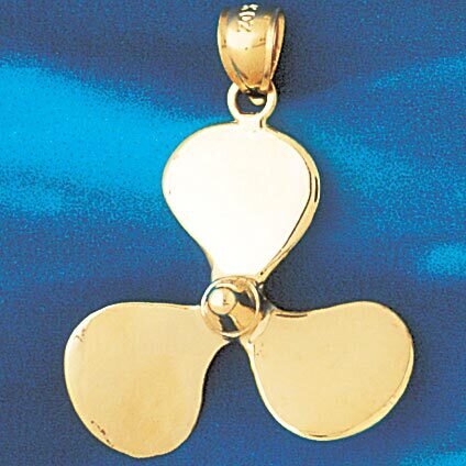 Dazzlers Jewelry Ship Propeller Pendant Necklace Charm Bracelet in Yellow, White or Rose Gold 1212,…