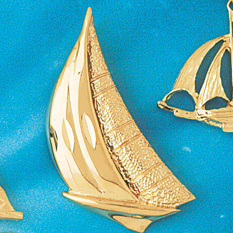 Sailboat Pendant Necklace Charm Bracelet in Yellow, White or Rose Gold 1224