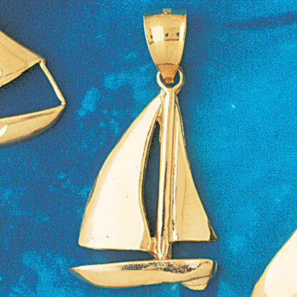 Sailboat Pendant Necklace Charm Bracelet in Yellow, White or Rose Gold 1234