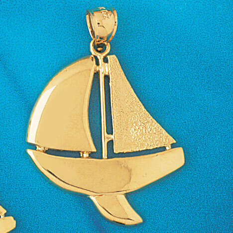 Sailboat Pendant Necklace Charm Bracelet in Yellow, White or Rose Gold 1239
