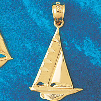 Sailboat Pendant Necklace Charm Bracelet in Yellow, White or Rose Gold 1241