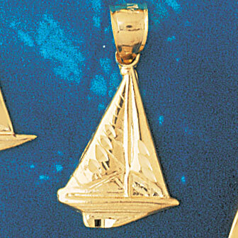 Sailboat Pendant Necklace Charm Bracelet in Yellow, White or Rose Gold 1242