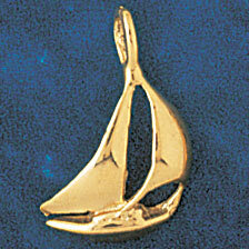 Dazzlers Jewelry Sailboat Pendant Necklace Charm Bracelet in Yellow, White or Rose Gold 1244, MPN: …