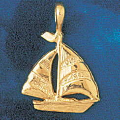 Dazzlers Jewelry Sailboat Pendant Necklace Charm Bracelet in Yellow, White or Rose Gold 1245, MPN: …