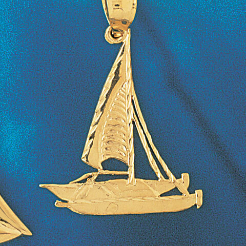 Sailboat Pendant Necklace Charm Bracelet in Yellow, White or Rose Gold 1249