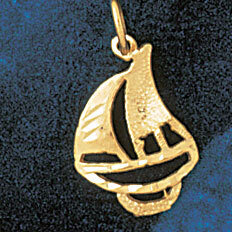 Dazzlers Jewelry Sailboat Pendant Necklace Charm Bracelet in Yellow, White or Rose Gold 1254, MPN: …