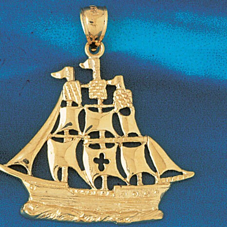 Dazzlers Jewelry Sailboat Pendant Necklace Charm Bracelet in Yellow, White or Rose Gold 1263, MPN: …