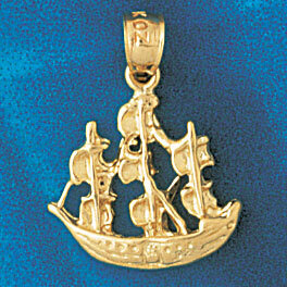 Dazzlers Jewelry Sailboat Pendant Necklace Charm Bracelet in Yellow, White or Rose Gold 1281, MPN: …