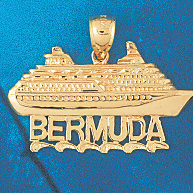 Dazzlers Jewelry Cruise Ship Bermuda Pendant Necklace Charm Bracelet in Yellow, White or Rose Gold …