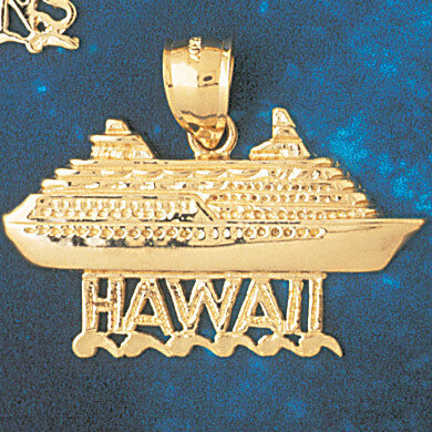 Dazzlers Jewelry Cruise Ship Hawaii Pendant Necklace Charm Bracelet in Yellow, White or Rose Gold 1…