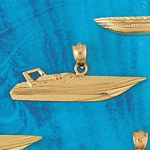 Racing Boat Pendant Necklace Charm Bracelet in Yellow, White or Rose Gold 1330