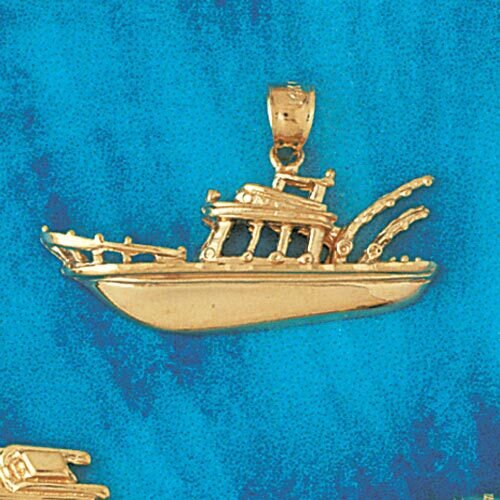 Dazzlers Jewelry Racing Boat Pendant Necklace Charm Bracelet in Yellow, White or Rose Gold 1336, MP…