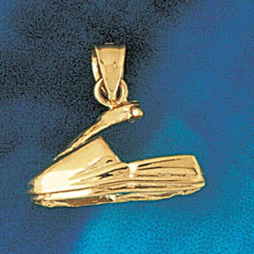 Jet Ski Waverunner Pendant Necklace Charm Bracelet in Yellow, White or Rose Gold 1349