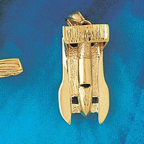 Racing Boat Pendant Necklace Charm Bracelet in Yellow, White or Rose Gold 1350