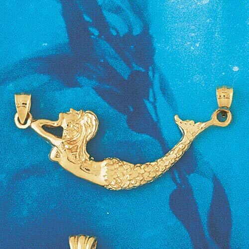 Dazzlers Jewelry Mermaid Dimensional Pendant Necklace Charm Bracelet in Yellow, White or Rose Gold …