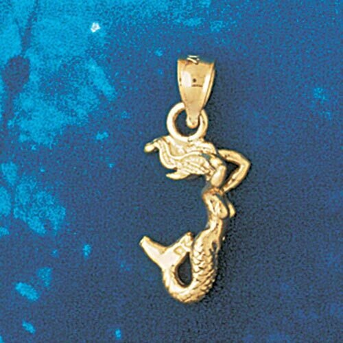 Mermaid Pendant Necklace Charm Bracelet in Yellow, White or Rose Gold 1373