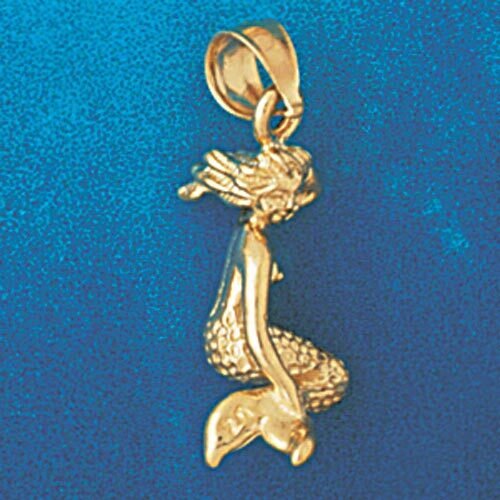 Mermaid Pendant Necklace Charm Bracelet in Yellow, White or Rose Gold 1376
