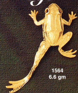 Frog Pendant Necklace Charm Bracelet in Yellow, White or Rose Gold 1564