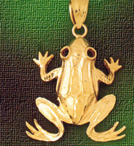 Frog Pendant Necklace Charm Bracelet in Yellow, White or Rose Gold 1566