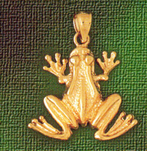 Frog Pendant Necklace Charm Bracelet in Yellow, White or Rose Gold 1567