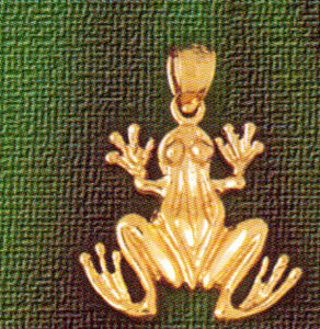 Dazzlers Jewelry Frog Pendant Necklace Charm Bracelet in Yellow, White or Rose Gold 1569, MPN: DZ-1…