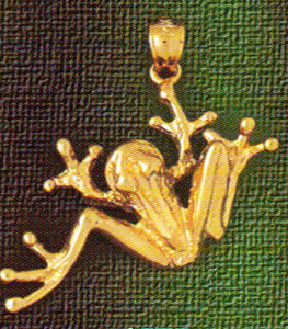 Frog Pendant Necklace Charm Bracelet in Yellow, White or Rose Gold 1575
