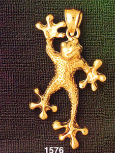 Frog Pendant Necklace Charm Bracelet in Yellow, White or Rose Gold 1576