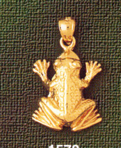 Frog Pendant Necklace Charm Bracelet in Yellow, White or Rose Gold 1578
