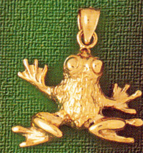 Frog Pendant Necklace Charm Bracelet in Yellow, White or Rose Gold 1580