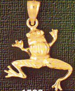 Frog Pendant Necklace Charm Bracelet in Yellow, White or Rose Gold 1583