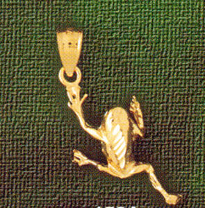 Frog Pendant Necklace Charm Bracelet in Yellow, White or Rose Gold 1584