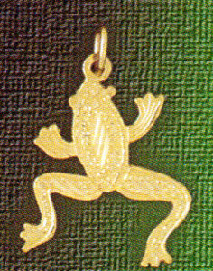 Frog Pendant Necklace Charm Bracelet in Yellow, White or Rose Gold 1586