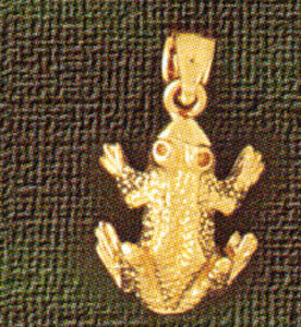Frog Pendant Necklace Charm Bracelet in Yellow, White or Rose Gold 1591