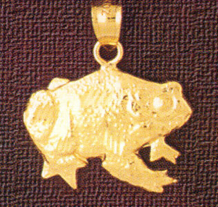 Frog Pendant Necklace Charm Bracelet in Yellow, White or Rose Gold 1594
