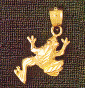 Frog Pendant Necklace Charm Bracelet in Yellow, White or Rose Gold 1596