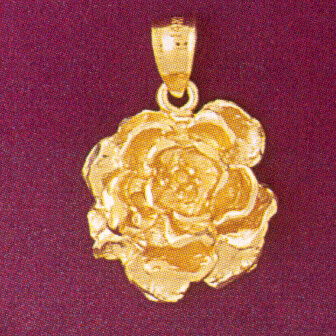 Rose Flower Pendant Necklace Charm Bracelet in Yellow, White or Rose Gold 6737