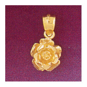 Dazzlers Jewelry Rose Flower Pendant Necklace Charm Bracelet in Yellow, White or Rose Gold 6739, MP…