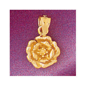 Rose Flower Pendant Necklace Charm Bracelet in Yellow, White or Rose Gold 6740