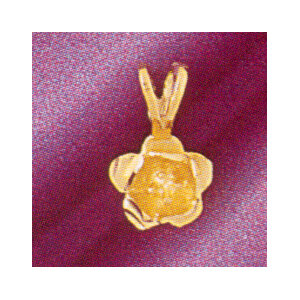 Rose Flower Pendant Necklace Charm Bracelet in Yellow, White or Rose Gold 6741
