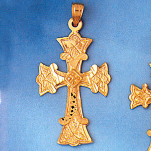 Dazzlers Jewelry Cross Pendant Necklace Charm Bracelet in Yellow, White or Rose Gold 8150, MPN: DZ-…