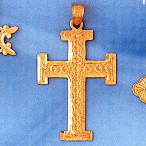 Dazzlers Jewelry Cross Pendant Necklace Charm Bracelet in Yellow, White or Rose Gold 8159, MPN: DZ-…
