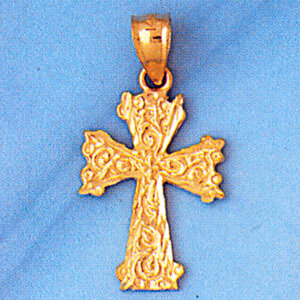 Dazzlers Jewelry Cross Pendant Necklace Charm Bracelet in Yellow, White or Rose Gold 8166, MPN: DZ-…