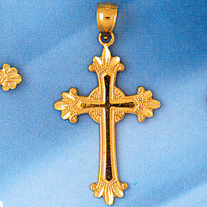 Dazzlers Jewelry Cross Pendant Necklace Charm Bracelet in Yellow, White or Rose Gold 8169, MPN: DZ-…