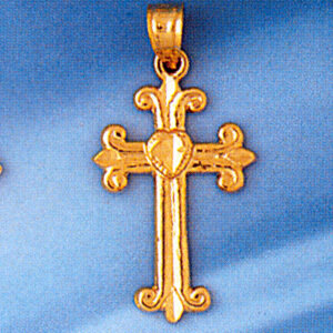 Dazzlers Jewelry Cross Pendant Necklace Charm Bracelet in Yellow, White or Rose Gold 8170, MPN: DZ-…