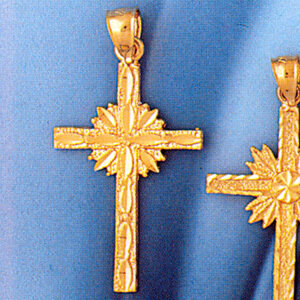Dazzlers Jewelry Cross Pendant Necklace Charm Bracelet in Yellow, White or Rose Gold 8182, MPN: DZ-…