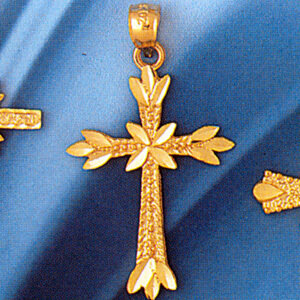 Dazzlers Jewelry Cross Pendant Necklace Charm Bracelet in Yellow, White or Rose Gold 8184, MPN: DZ-…